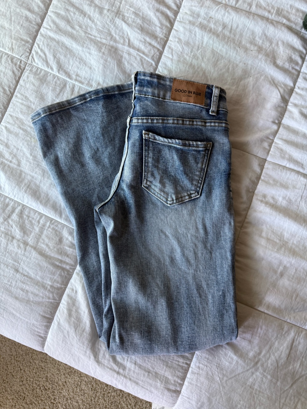 Light Wash Bell Bottom Denim Jeans